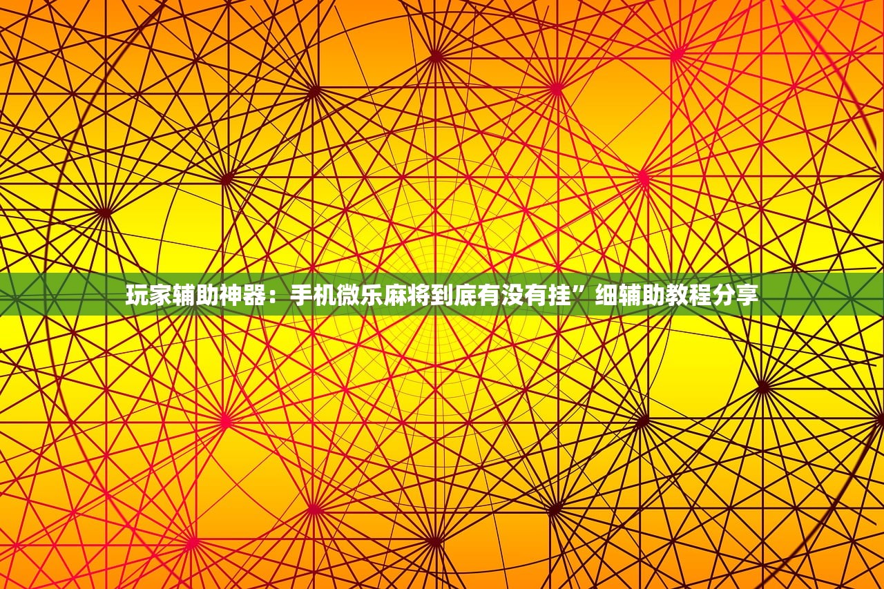 玩家辅助神器：手机微乐麻将到底有没有挂	”细辅助教程分享
