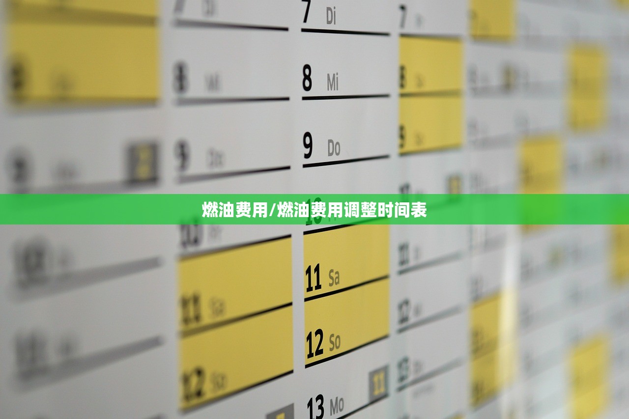 燃油费用/燃油费用调整时间表